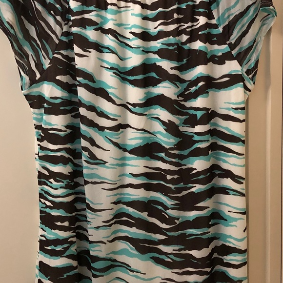 Jones New York Top. Turquoise and Brown. - Picture 2 of 5